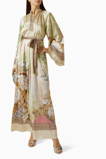 Haruka Belted Dress in Twill-satin