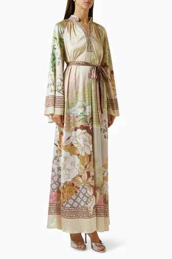 Haruka Belted Dress in Twill-satin