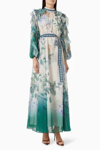 فستان لوميرو بحزام شيفون