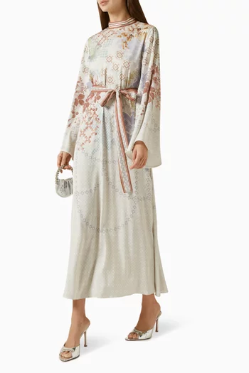 Kazumi Belted Dress in Twill-satin