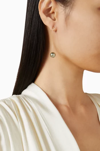 Links of Love Keshi Pearl Drop Earrings in 18kt Gold