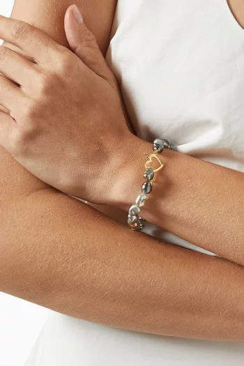 سوار مزين بلؤلؤ أكيلا ذهب أصفر عيار 18