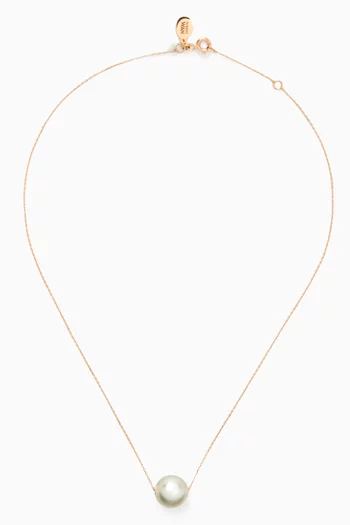 قلادة بدلاية مزينة باللؤلؤ ذهب وردي عيار 18‏