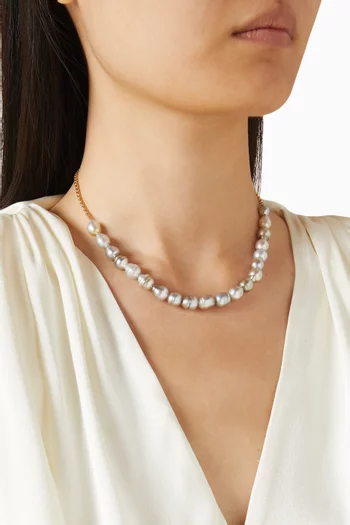 قلادة مزينة بلؤلؤ أكيلا ذهب أصفر عيار 18