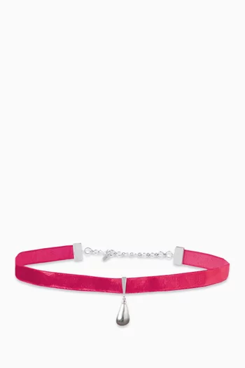 Keshi Pearl Drop Choker in Velvet