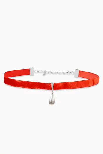 Keshi Pearl Drop Choker in Velvet