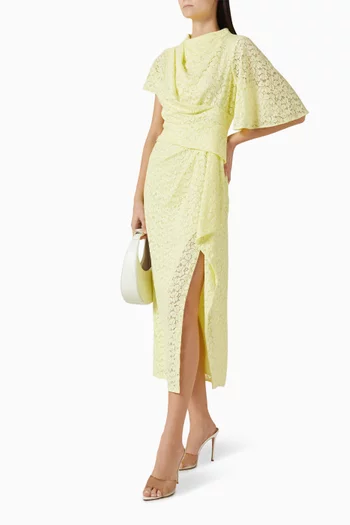 Draped Slit Dress in Lace
