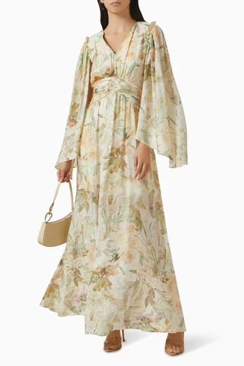 V-neck Floral-print Dress