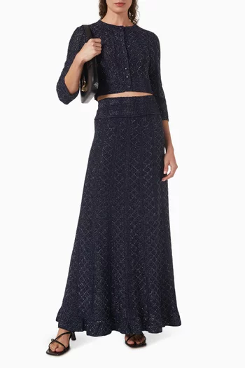 Buttoned Rhinestone Cardigan in Knit