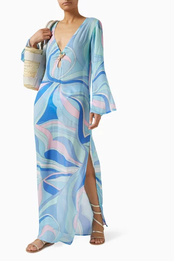 Hotline Lobster Maxi Dress in Viscose