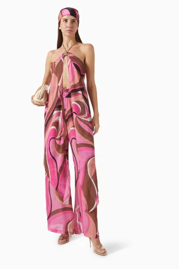 Coral Lobster Drape Top