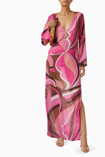 Hotline Lobster Maxi Dress in Viscose