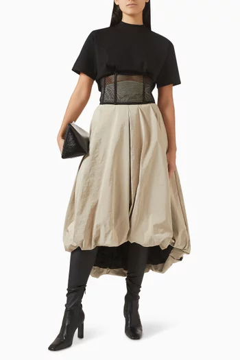 Mesh-panel Corset T-shirt