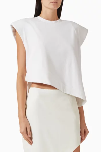 Fold-over Asymmetrical T-shirt in Jersey