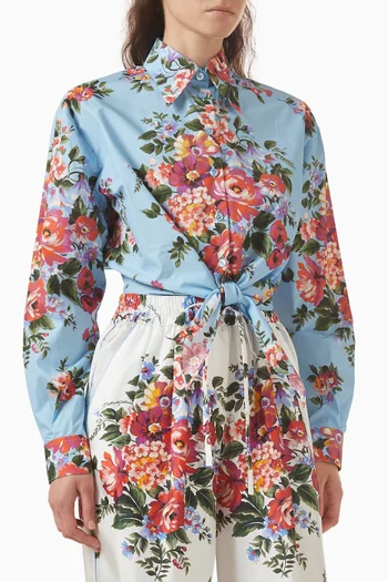 Flower Bouquet-print Shirt in Cotton