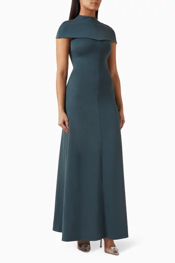 فستان اولتيميت ميوز طويل بأكتاف بنمط كاب نسيج