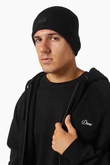 Cursive Ribbed Beanie in Knit