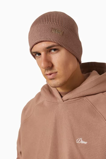 Cursive Ribbed Beanie in Knit