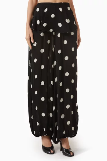 بنطال بقصة منفوخة وخصر على شكل جرس فيسكوز