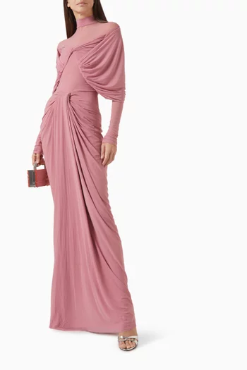 Kenny Draped Gown in Malay Lycra