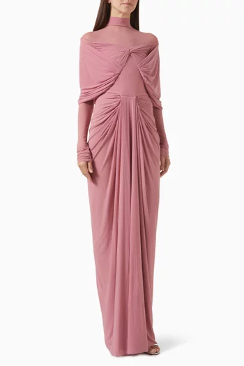Kenny Draped Gown in Malay Lycra