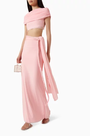 Alyssa Top & Skirt Set in Malai Lycra