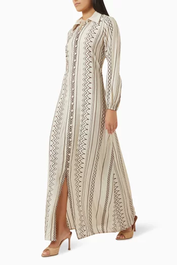 Lace-back Shirtdress in Muslin Cotton Silk