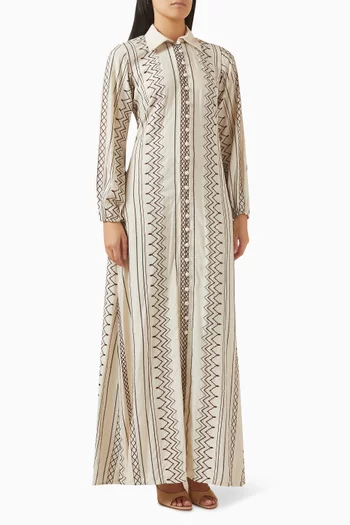 Lace-back Shirtdress in Muslin Cotton Silk