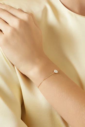 سوار أولى بحلية دائرية مطلية بالمينا ذهب أصفر عيار 18