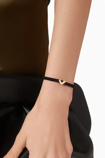 سوار بتصميم حبل مزين بحرف "د" ذهب عيار 18