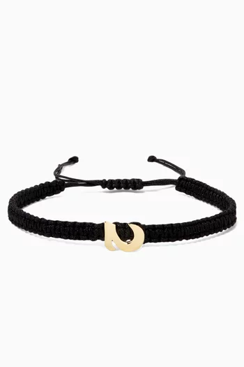 سوار بتصميم حبل مزين بحرف "ح" ذهب عيار 18