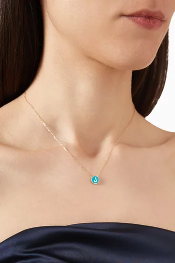 Arabic Letter 'Laam' Double-sided Necklace in 18kt Gold