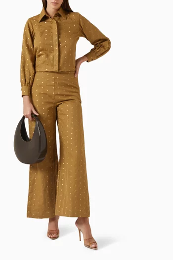 Polka-dot Embroidered Shirt