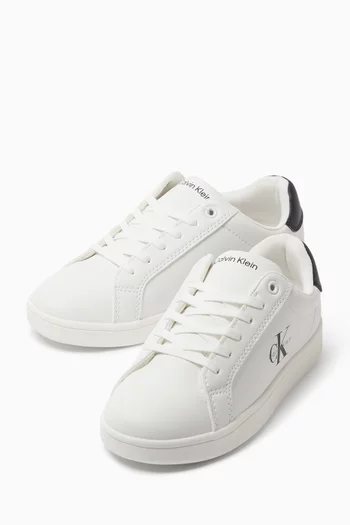 Logo Sneakers in Faux Leather