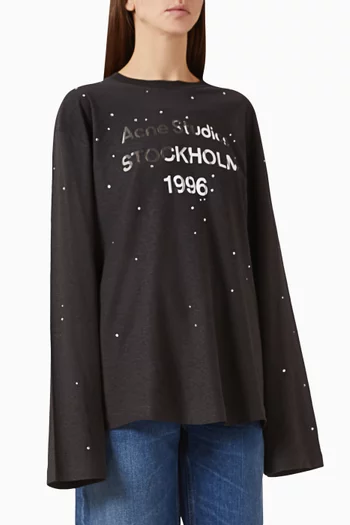 تي شيرت بشعار الماركة قطن وقنب