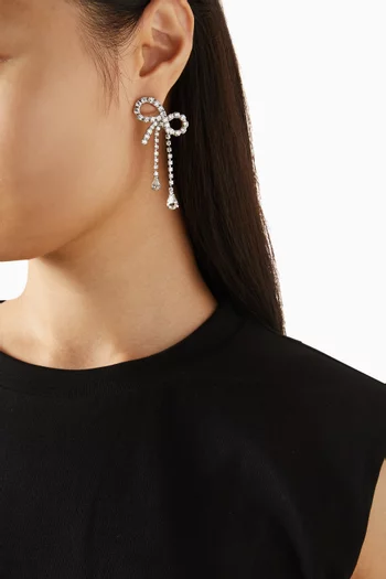 أقراط ميرابيل متدلية بتصميم عقدة نحاس فضي اللون