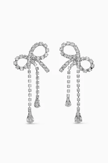 أقراط ميرابيل متدلية بتصميم عقدة نحاس فضي اللون