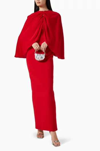 فستان سهرة بكاب قصير كريب