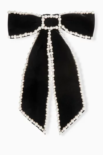 مشبك لينوكس بتصميم مرصع باللؤلؤ مخمل