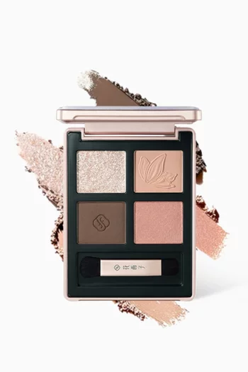 02 Peach Haze Butterfly Glitter Quad Eyeshadow Palette, 3.3g