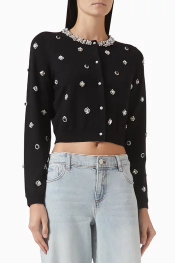 Dollie Embellished Cardigan in Merino Wool Blend