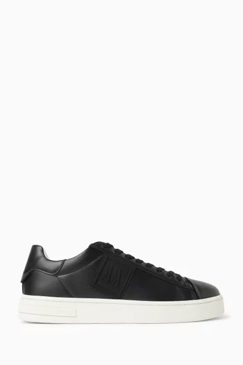 Side Logo Sneakers in Faux Leather