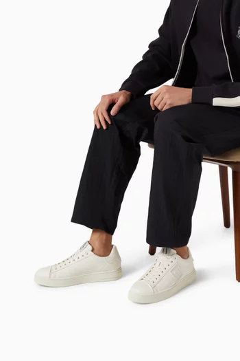 Side Logo Sneakers in Faux Leather