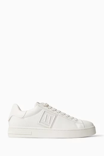 Side Logo Sneakers in Faux Leather