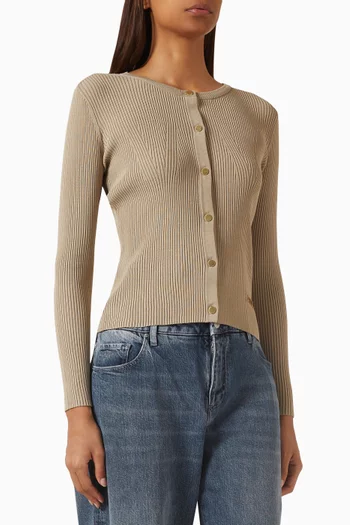 AX Logo Cardigan in Rayon Blend