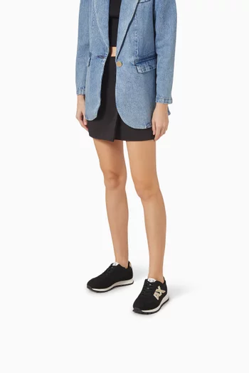 Drop Side AX Logo Sneakers in Microsuede & Mesh