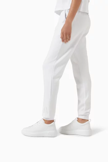 AX Logo Low-top Sneakers in Bovine Leather