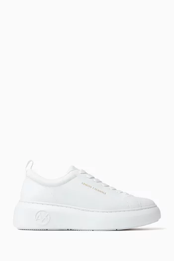 AX Logo Low-top Sneakers in Bovine Leather
