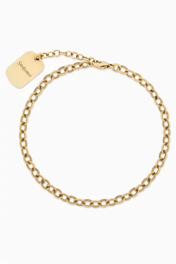 Ribbed Chain Bracelet in Brass