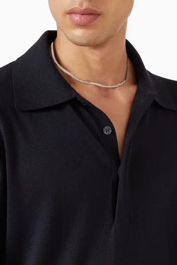 Herringbone Chain Necklace in Brass